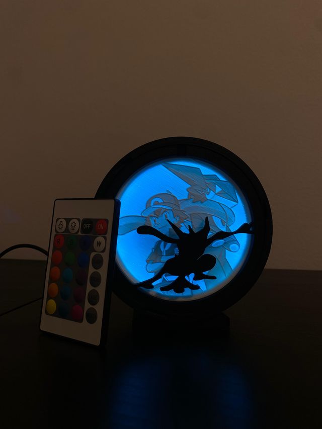 Lámpara LED Greninja y Ash Pokémon