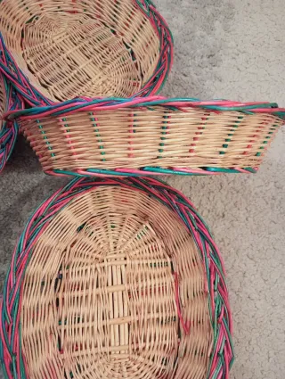 Juego de 4 cestas de mimbre