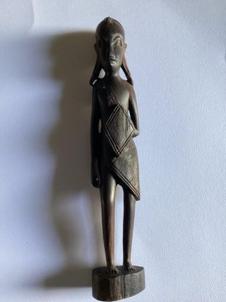 Statua guerriero africano legno ebano