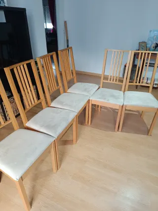 Sillas de comedor de madera Ikea (6 unidades)