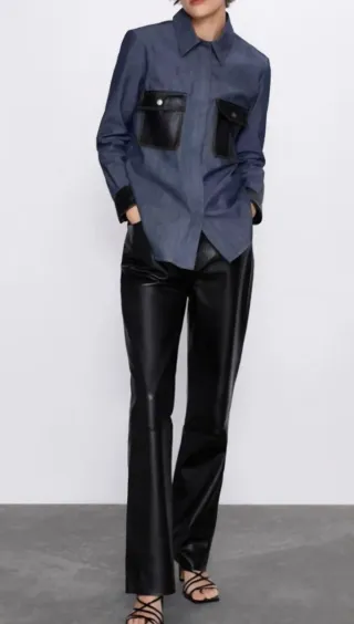 Camisa vaquera Zara con bolsillos