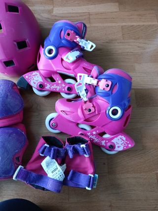 Patines en línea y protecciones niña