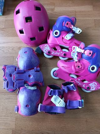 Patines en línea y protecciones niña