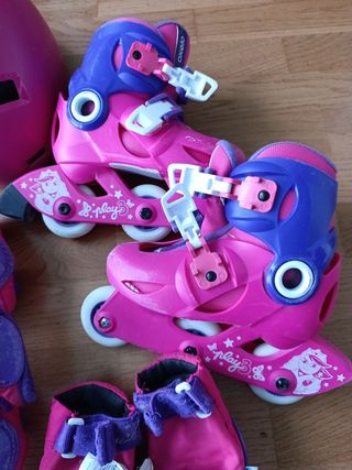 Patines en línea y protecciones niña