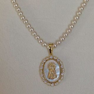 Aderezo Fallera Medalla Oro Nácar Virgen