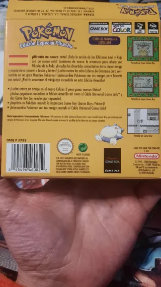 Pokemon Amarillo Edición Especial Pikachu Game Boy
