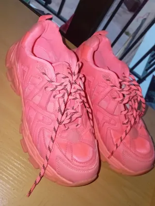 Zapatillas Bershka Talla 37 Naranja/Rosa