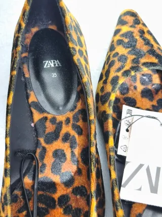Manoletinas Zara Animal Print Talla 35