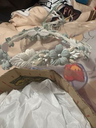 Corona de comunión niña azul y blanco