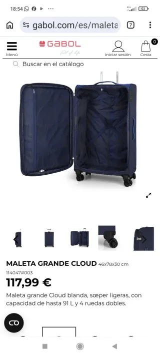 Maleta Gabol azul y negra