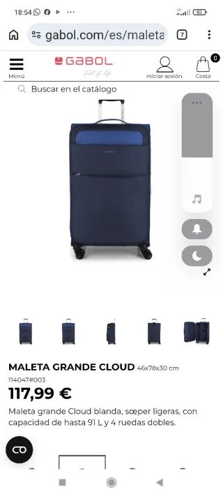 Maleta Gabol azul y negra