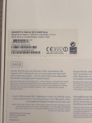 Tablet iPad Air 2 Wifi 64GB Blanco plata