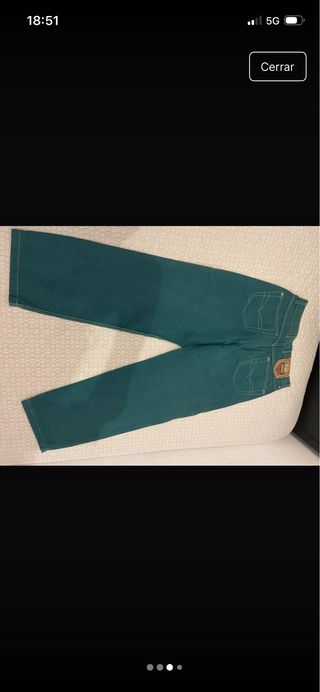 Pantalón ancho vaquero verde