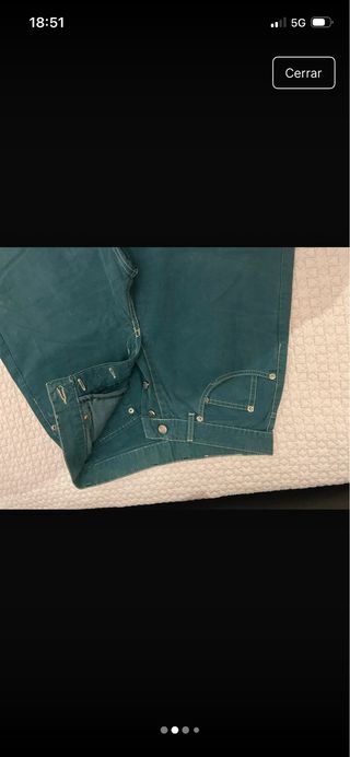 Pantalón ancho vaquero verde