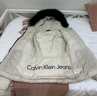 Abrigo Calvin Klein Beige Mujer Talla XS
