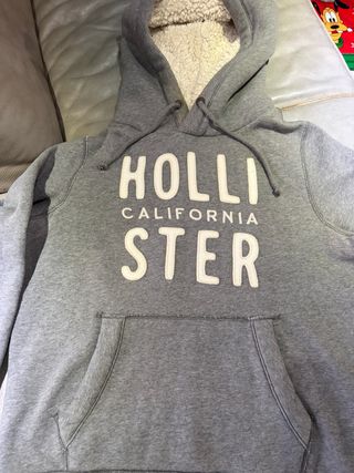 Sudadera Hollister Chico Talla M Gris