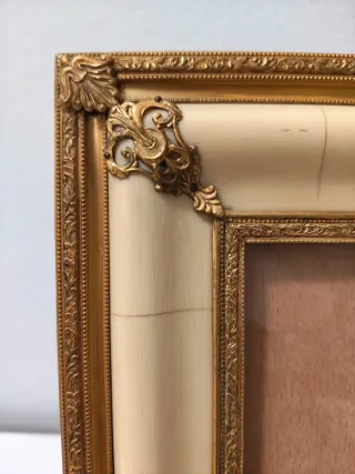 Cornice portafoto antica ottone /osso Belle Époque