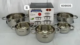 Set 5 Pentole DGBAVARIA Acciaio Inox