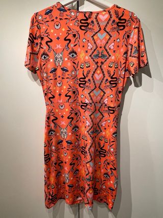 Vestido corto estampado Minueto naranja talla L