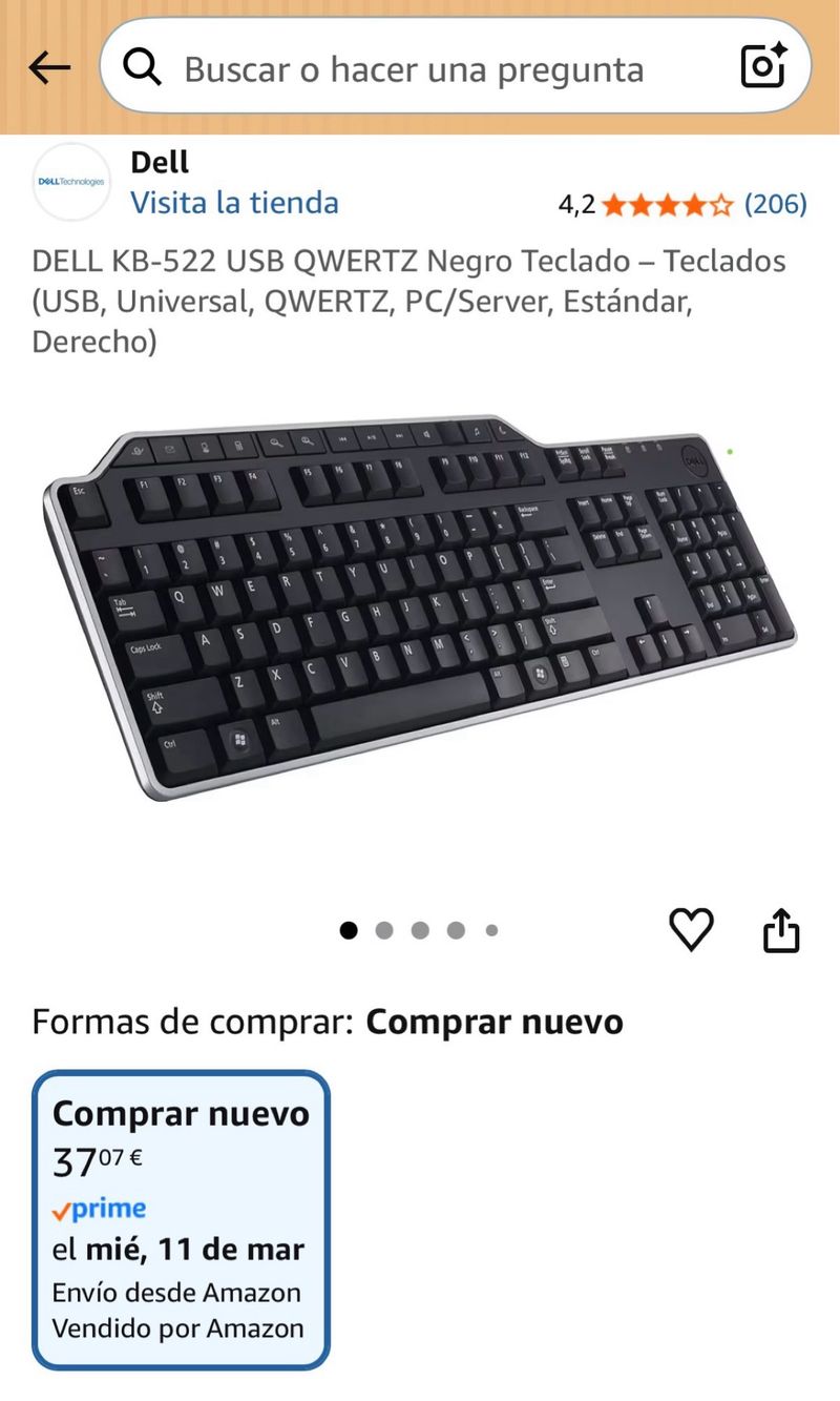 Teclado Dell KB-522 USB Qwerty Español