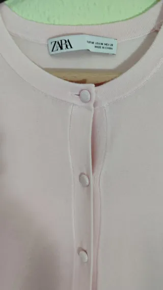 Chaqueta Zara punto rosa