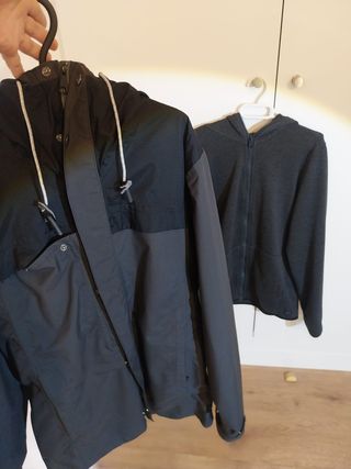 Abrigo Forclaz Impermeable Negro/Gris