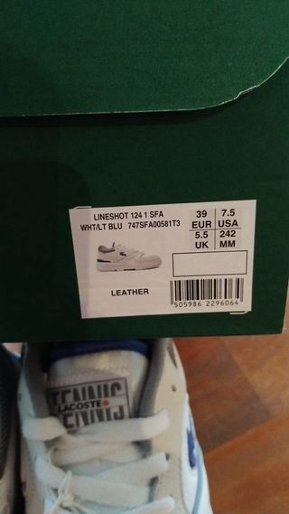 Zapatillas Lacoste Cuero Beige y Blanca