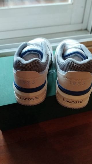Zapatillas Lacoste Cuero Beige y Blanca