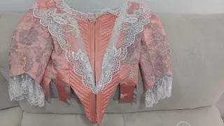 Traje de Fallera Niña Rosa, salmón. Talla 10-12