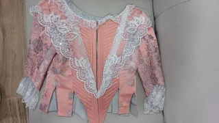 Traje de Fallera Niña Rosa, salmón. Talla 10-12