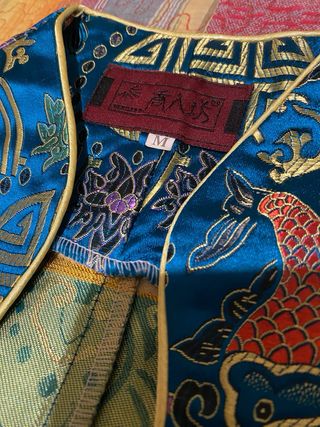 Camicia Giapponese Donna Blu e Oro