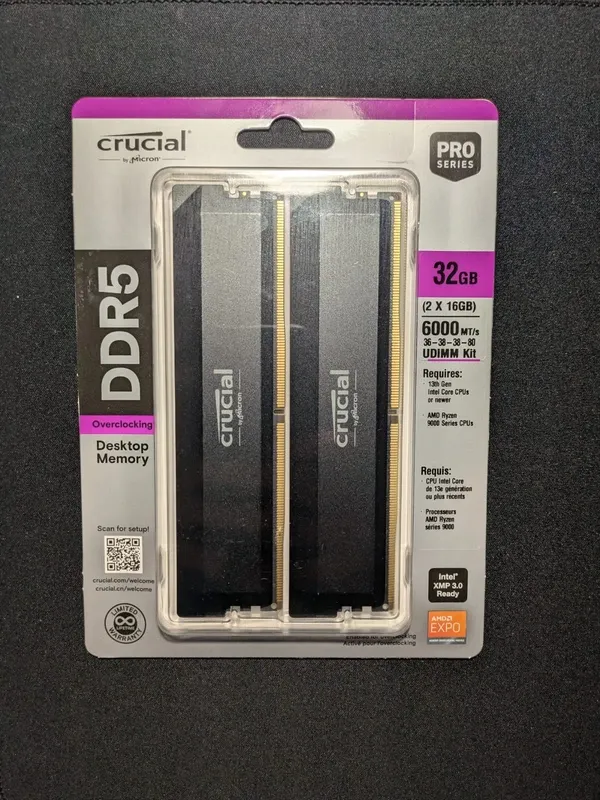 Crucial DDR5 32GB (2x16GB) 6000MHz CL36