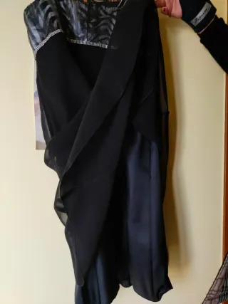 Elegante vestito nero misto seta