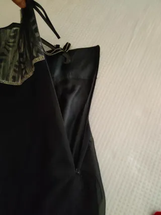 Elegante vestito nero misto seta