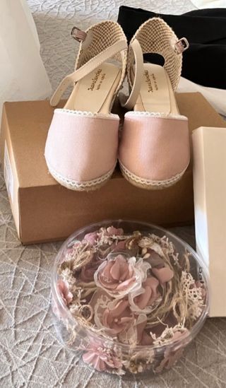 Vestido de Comunión Blanco y Rosa