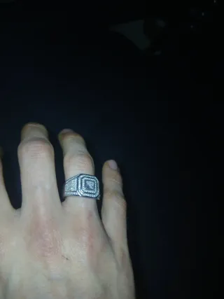 Anillo Sello Plata 925 Circonitas Hombre