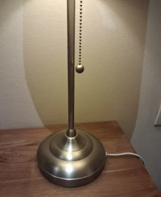 Lote 2 lámparas de mesa tela y metal