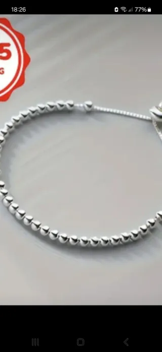Pulsera de plata con bolas