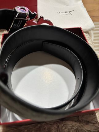 Cinturón Salvatore Ferragamo Negro Hebilla Gancini