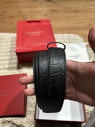 Cinturón Salvatore Ferragamo Negro Hebilla Gancini