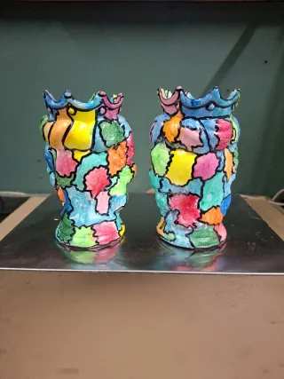 Teste di Moro in terracotta multicolore