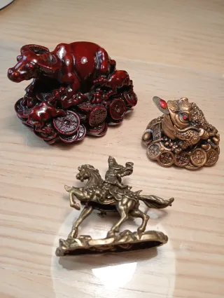 Figuras Feng Shui Chinas, sapo, búfalo y Guerrero