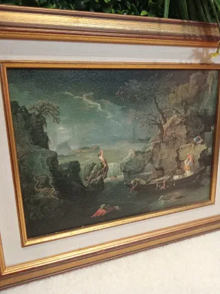 Antiguo cuadro  El diluvio,le deluge.