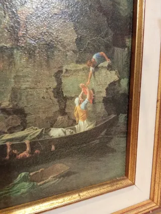 Antiguo cuadro  El diluvio,le deluge.