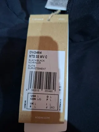 Chaandal Adidas negro y Rayas Blancas