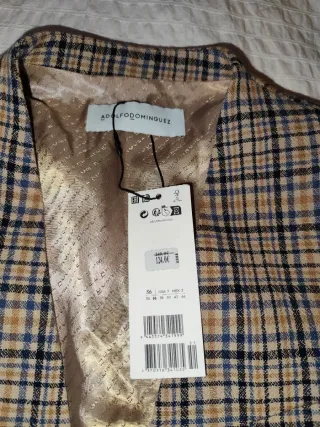 Chaqueta Adolfo Domínguez cuadros beige