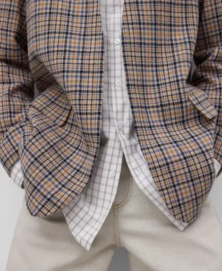 Chaqueta Adolfo Domínguez cuadros beige