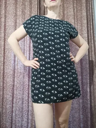 Vestido mini estampado ojos