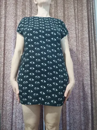 Vestido mini estampado ojos