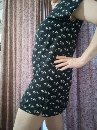 Vestido mini estampado ojos